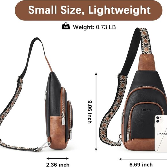 Sling Bag for Women Crossbody Purse Crossbody Bag Leather Chest Bag with Adjusta - Picture 3 of 8